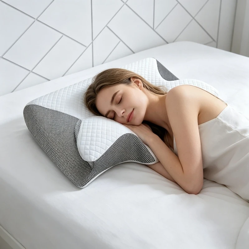 

Эргономичная ортопедическая подушка-бабочка из пены с эффектом памяти для шеи, снимающая боль в шее, с поддержкой для живота, контурная, мягкая