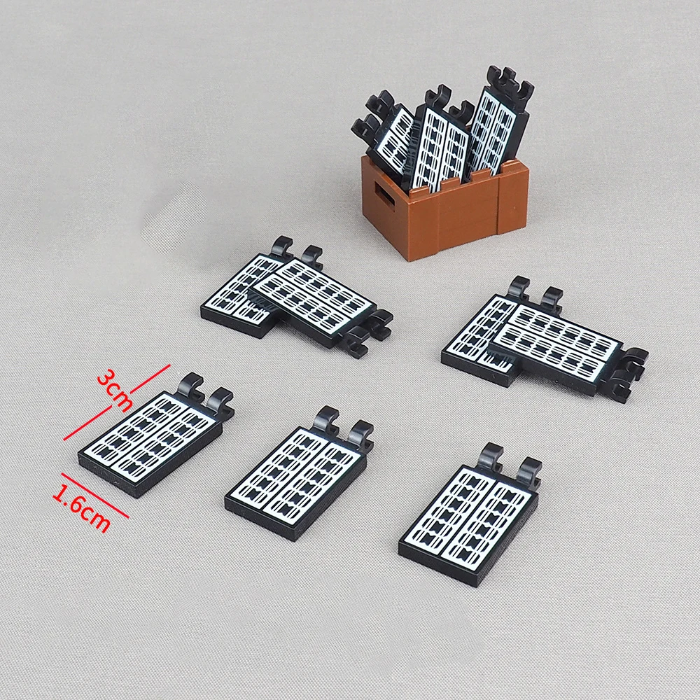 MOC 10PCS 30350 Energy House Castle Board Brick 30350bpb105 Printed Solar Panels Pattern Building Block Toy Birthday Adult Gift