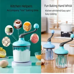 Egg Beater Hand Mixer Semi-Automatic Egg Whisk Milk Frother Handheld Egg Mixer Hand Cranked To Beat Egg Whites Baking Tool