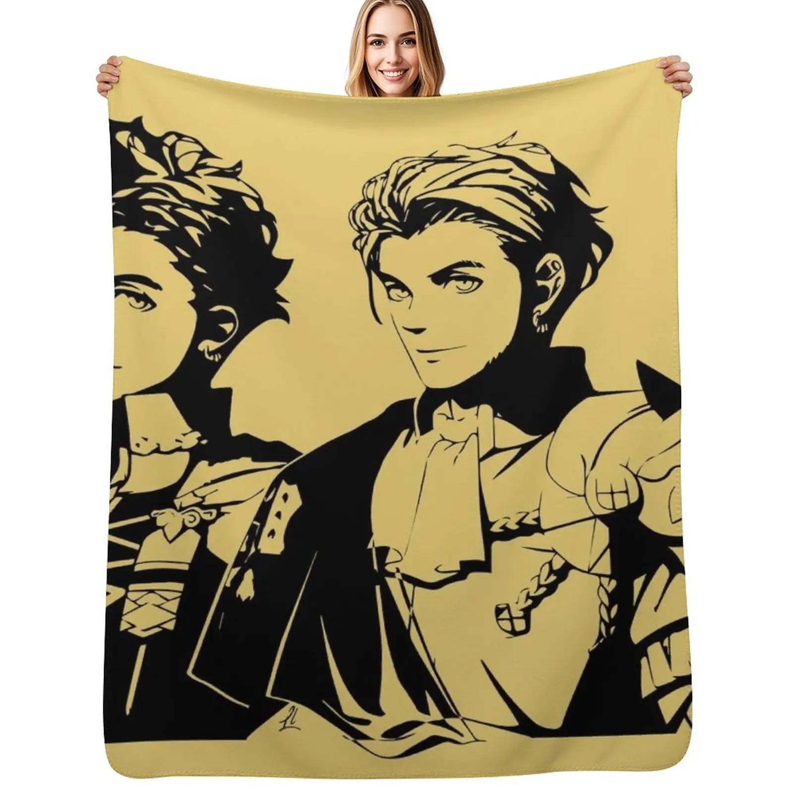 

Claude Fire Emblem Three Houses - Pre & Post Time Skip Throw Blanket Decorative Throw Cute Vintage blankets and throws Blankets