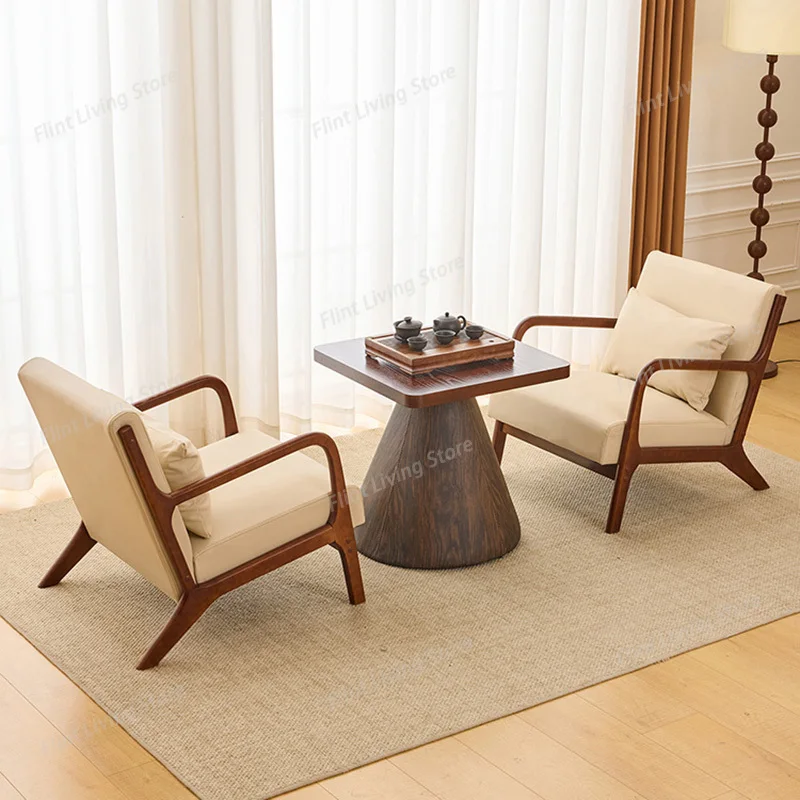 

America Solid Wood Café Chairs France Vintage Casual Patio Café Chairs Upscale Balcony Sofa Café Furniture