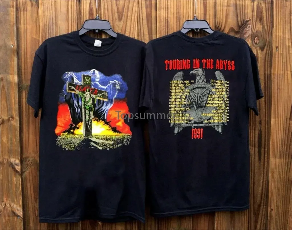 Vintage Slayer estações no abismo 1991 Concert Tour t-shirt