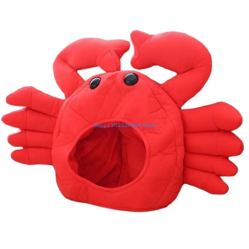 400A مضحك الكرتون السلطعون أفخم قبعة دمية محشوة تأثيري القبعات قبعة حزب صور الدعائم #5