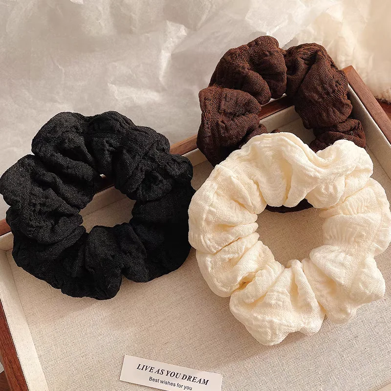 Simple Solid Color Large Intestine Hair Rope for Women Meatball Head Hair Rope Fashion Girl Does Not Damage The Hair Scrunchie