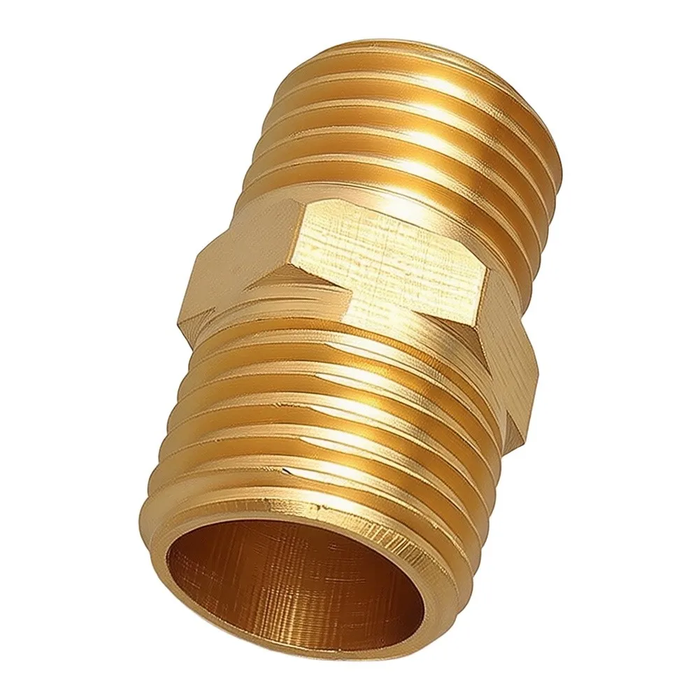 1/4inch Brass Pipe Adapter External Kits Parts Thread Male To Male 1/3pcs 27mm Fittings Gold Hose for durable 1/4inch