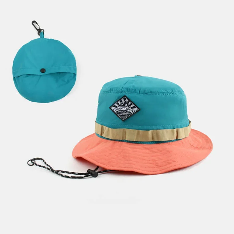 Japanese Contrasting Color Quick-drying Bucket Hats Women Spring and Summer Outdoor Sunscreen Mountaineering Leisure Basin Cap