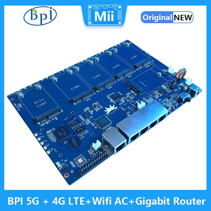 Banana PI BPI 5G + 4G LTE+Wifi AC+Gigabit Multiplex Aggregate Router base on Banana Pi BPI-R64 design