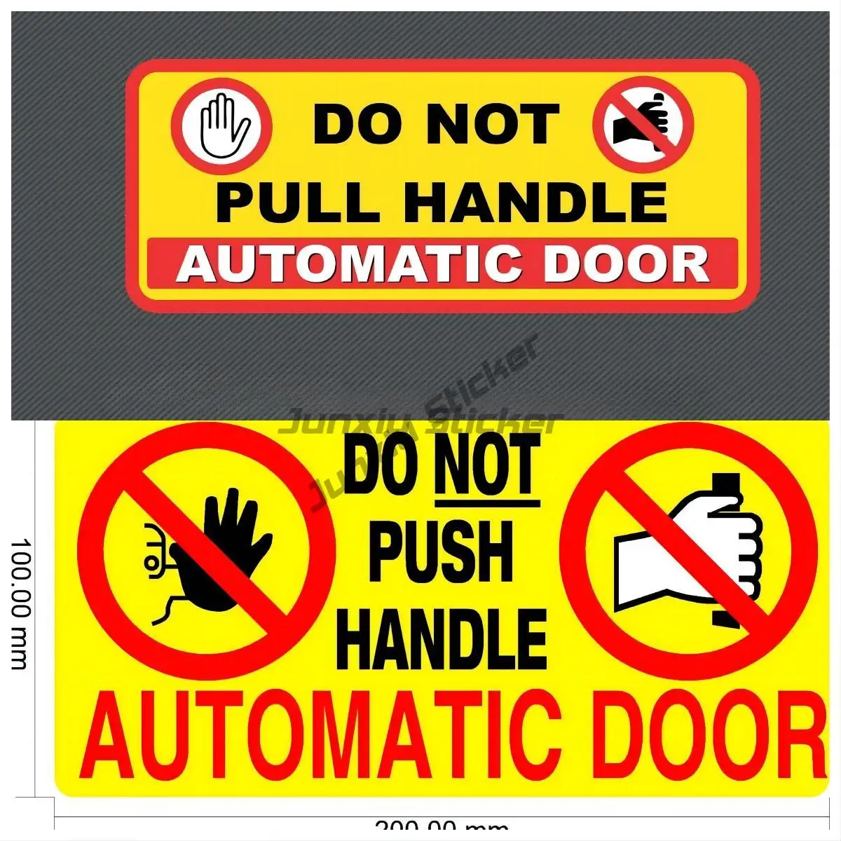 Do Not Pull Handle Sign Sticker Automatic Door Shop doors, Taxi, INTERNAL FIT Scratch-Proof Sunscreen
