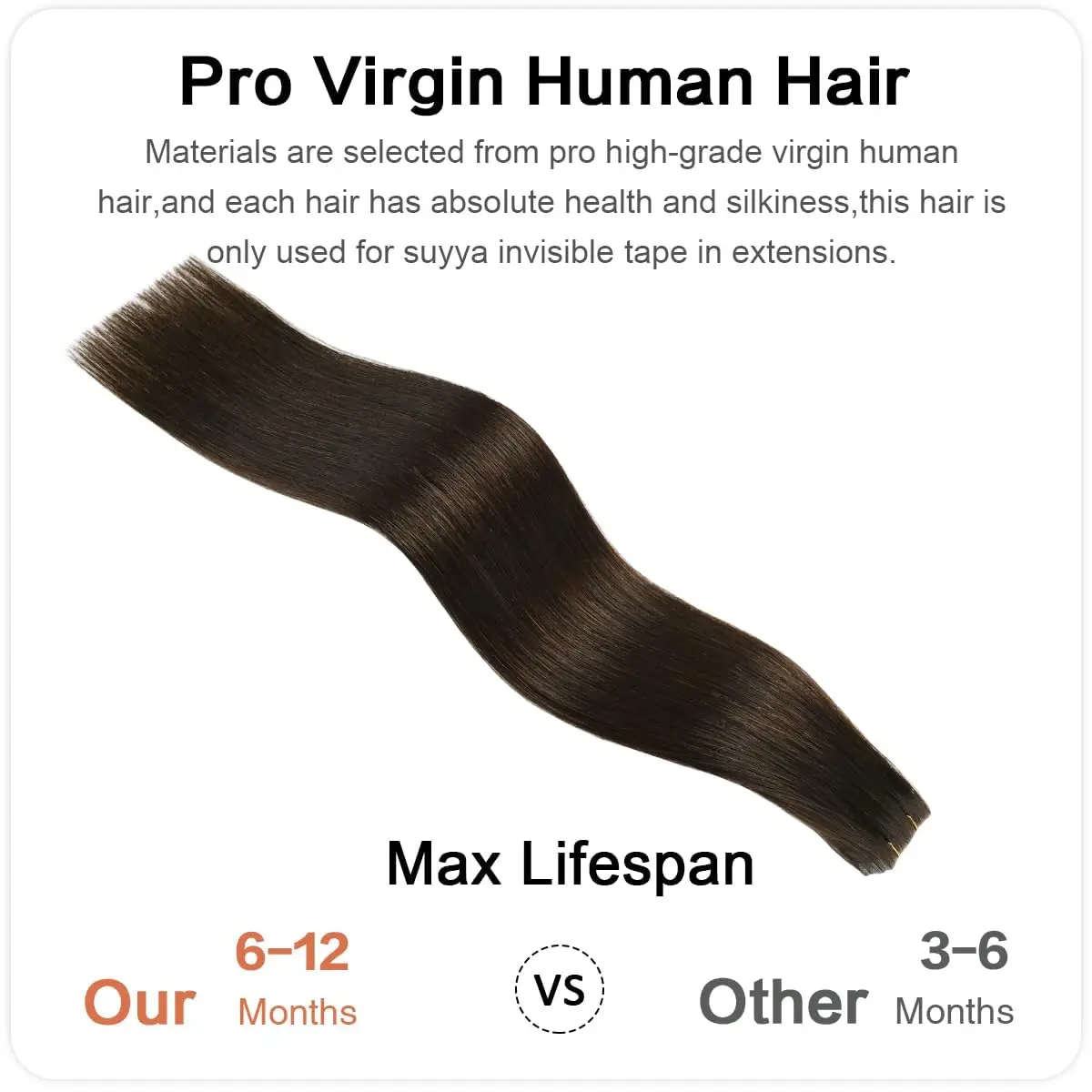 Cinta invisible recta en extensiones de cabello humano 100% cabello humano pegamento adhesivo cabello Remy # 2 # 4 cintas sin costuras de PU marrón