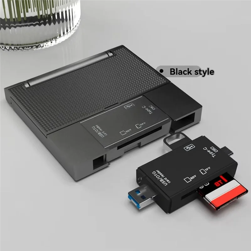 ABKI-7 In1 قارئ بطاقات متعدد الوظائف صندوق تخزين USB2.0 TF SD بطاقة الذاكرة حافظة مايكرو نوع C محول بطاقة صندوق تخزين B