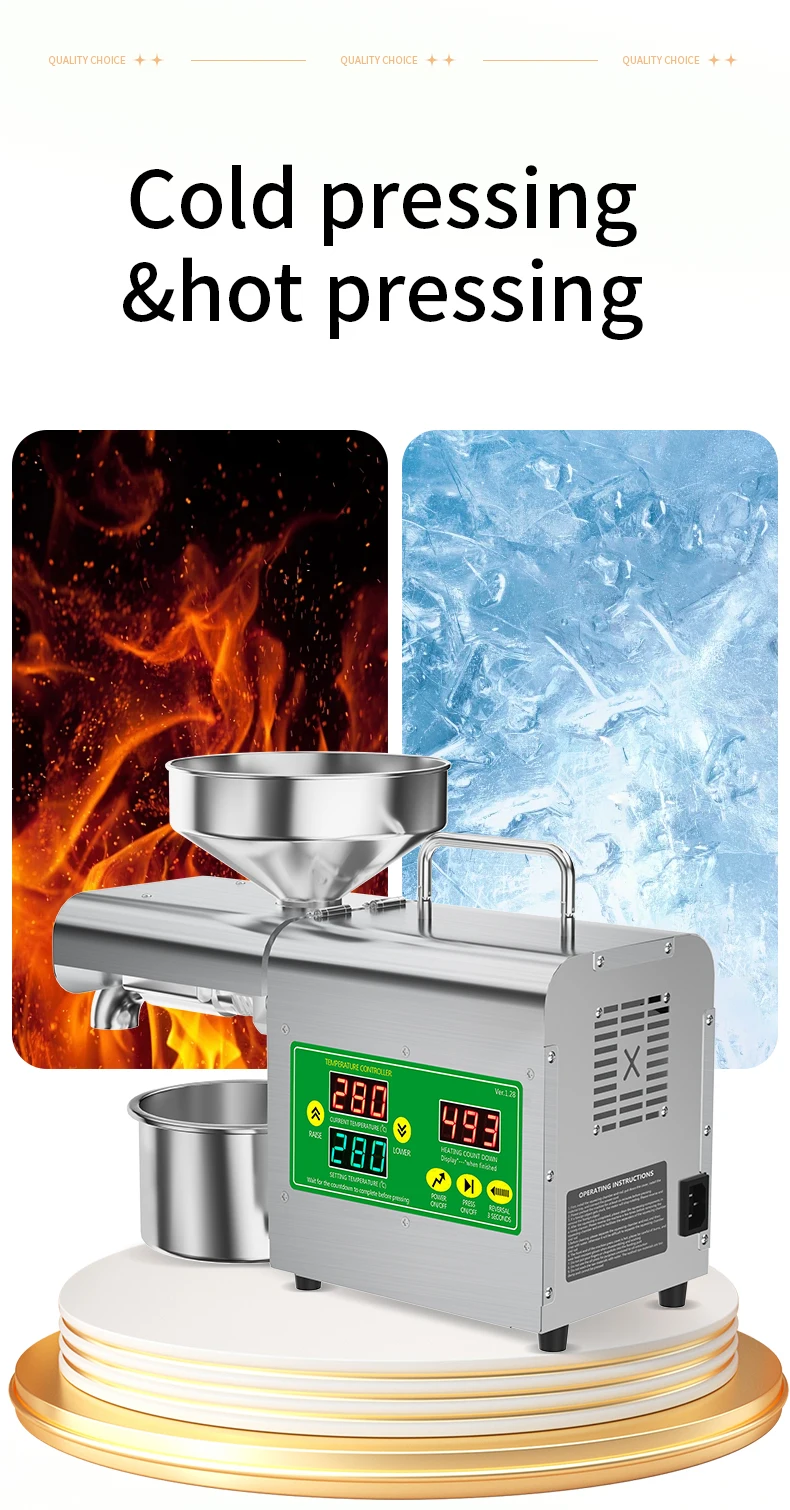 X3S 600 W Intelligente Ölpresse Maschine 220 V 110 V Edelstahl Kalt- und Heißpresse 20+ Ölsamen Echtzeit-Temperaturregelung – Detail 3