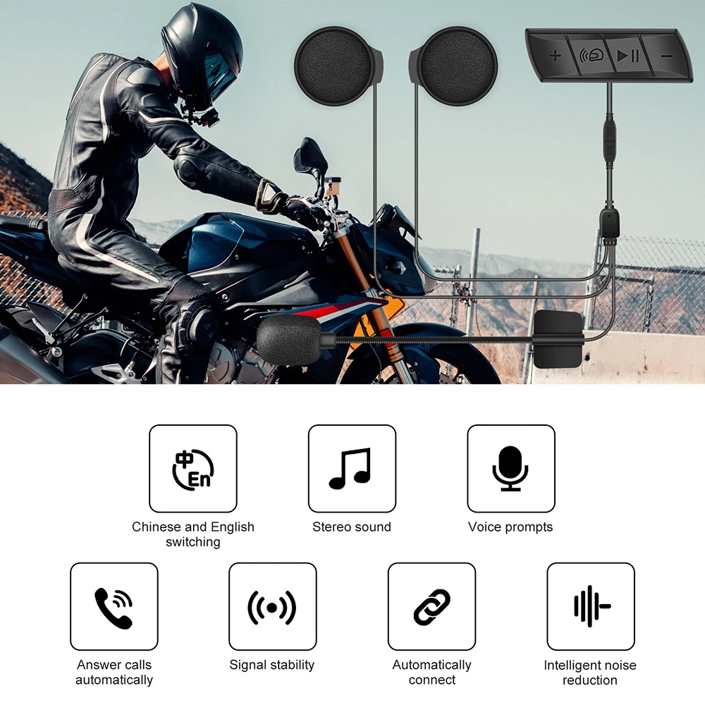 

Bluetooth-гарнитура для мотоциклетного шлема, с FM-радио