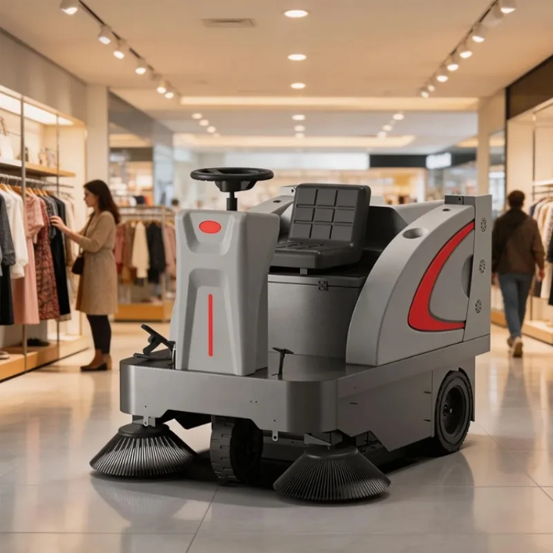 Floor Scrubber Ride on Battery Electric 48 V Road Floor Cleaning Machine Sweeper Industrial Driving Type Road Sweeper