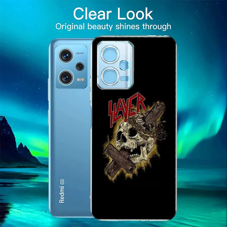 Slayer Heavy Metal Rock Band Cover Case For Xiaomi Redmi Note 13 5G Plus 12 12C 10 10A 10C 10X 9 9A 8 8A K60 K70 K20 Pro Phone 7