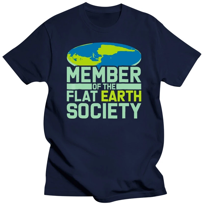 Flat Earth T-Shirt: Earther Society Member Conspiracy Clues2018 New 100% Cotton T-Shirts Men T Shirt Clothing Plus Size Tees