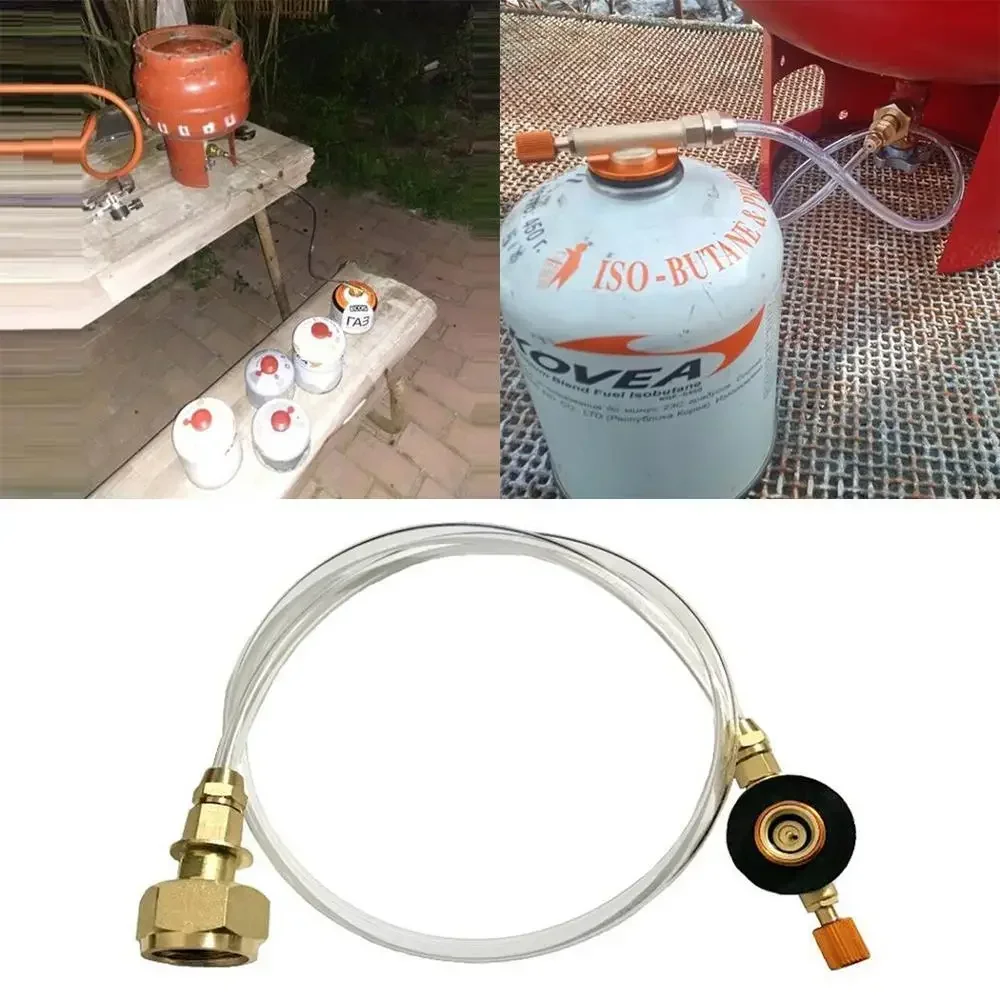 

Outdoor Camping Gas Stove Propane Filling Adapter Fuel Tank Connector Camping Stove Filler Hose Tank Filler Valve Hiking Camping