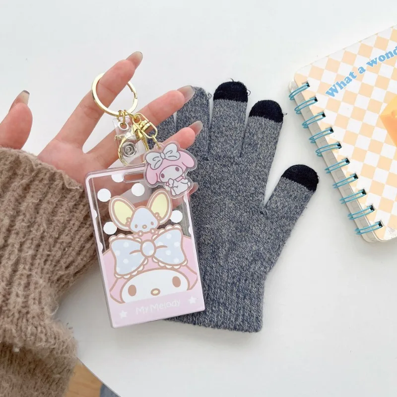 Sanrio Kuromi sleutelhanger anime cartoon paar tas hanger sleutelhanger mannen vrouwen sleutelhanger accessoires student bus ID deur kaart geval