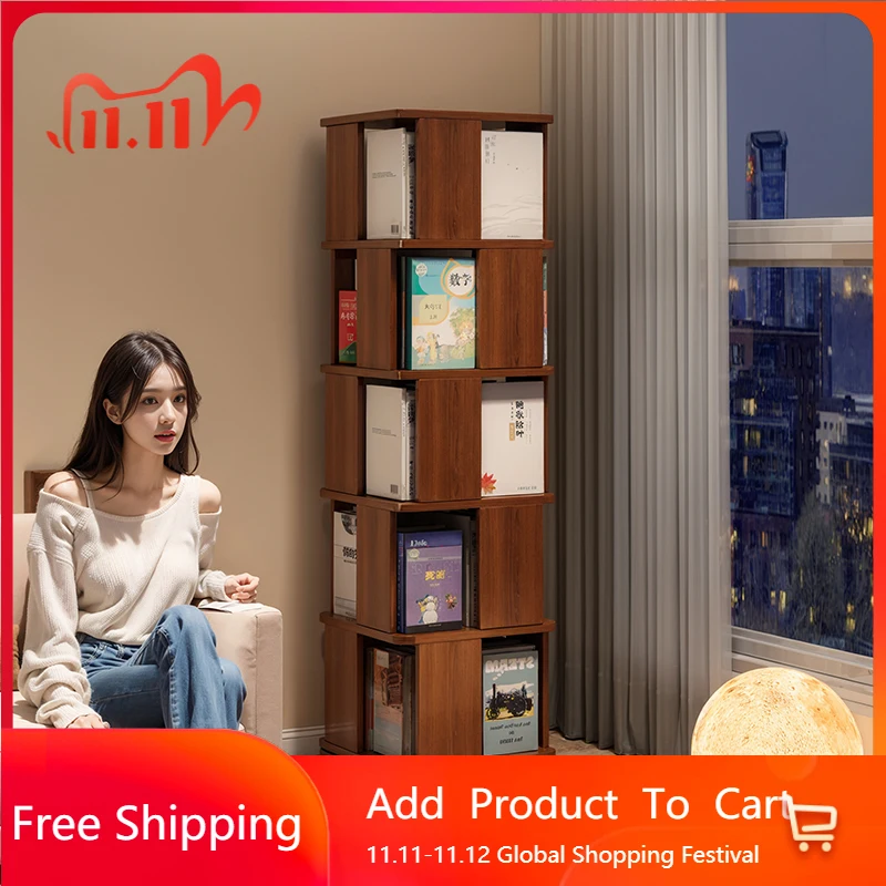 

Настенный мобильный вращающийся книжный шкаф, эстетический уголок, художественные колеса, вращающийся книжный шкаф, настольная полка, Estante Para Libros, домашний декор