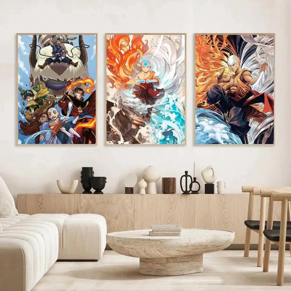 1 قطعة الصورة الرمزية آخر A-Airbender المشارك ذاتية اللصق الفن ورق مقاوم للماء ملصق مقهى بار غرفة جدار ديكور
