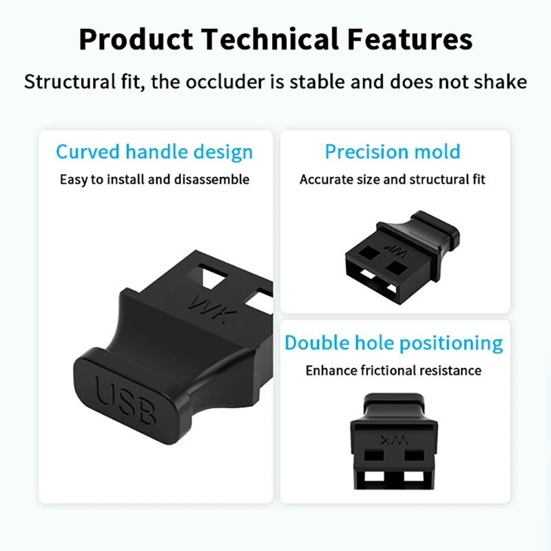 5/10Pcs Type-A USB Port Plug With Handle Anti-dust Cover For Laptop Computer Socket Cap Unused Interface Anti-Dust Plug