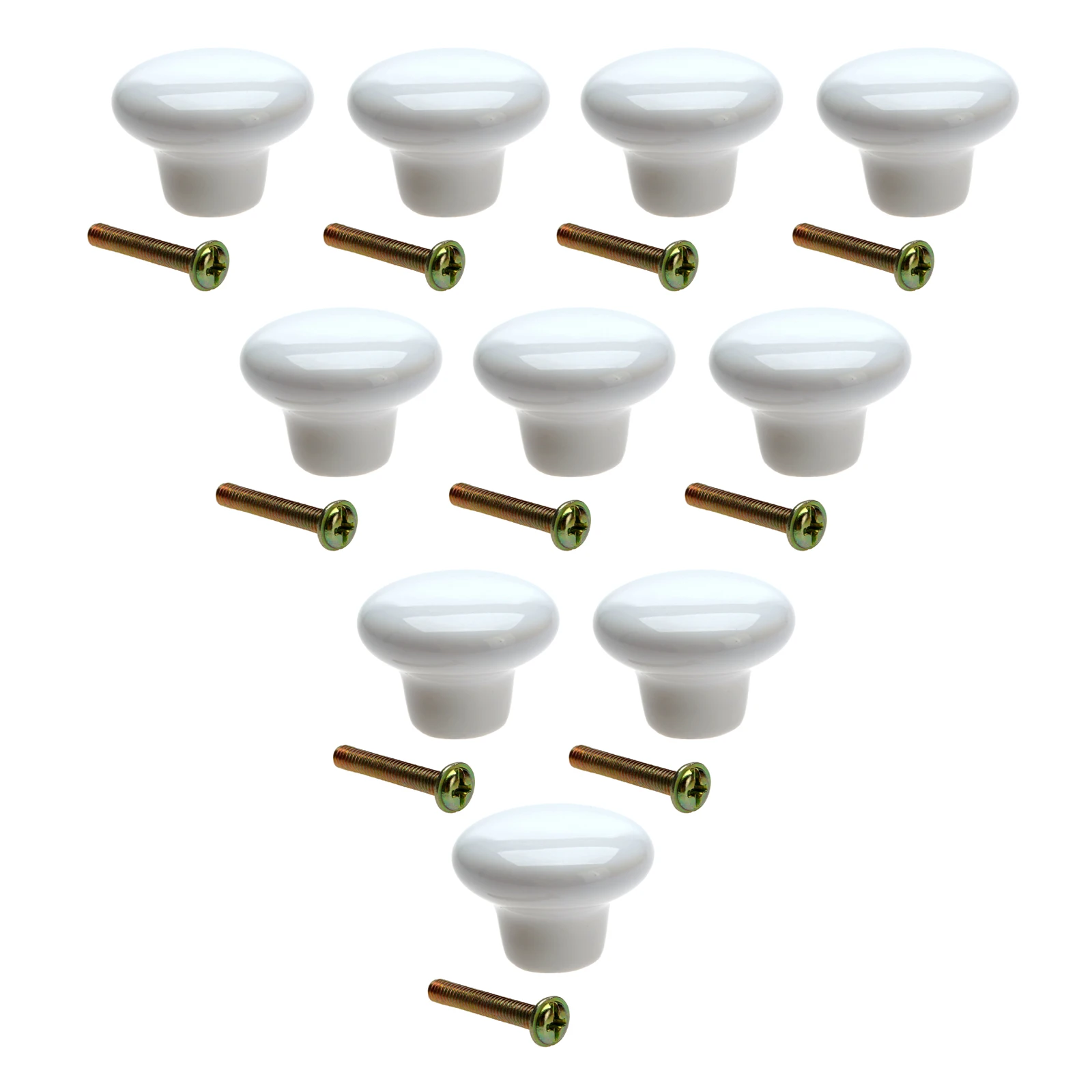 10Pcs White Ceramic Door Handle Round Cabinet Knob Cupboard Drawer Wardrobe Pull Knob Furniture Kitchen Accessories Candy Color