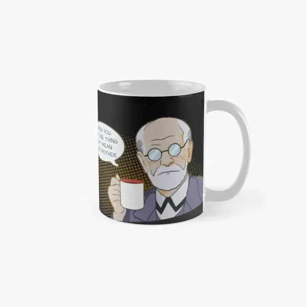 Freudian Sips Psychology Design Classic  Mug Design Tea Gifts Image Simple Printed Cup Coffee Picture Handle Round Drinkware