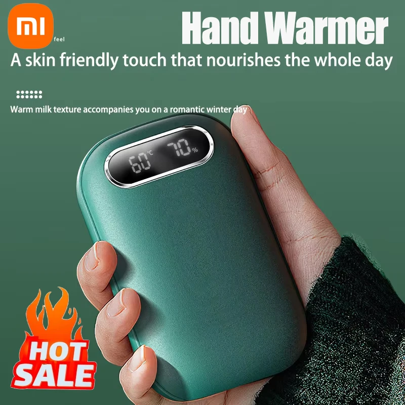 Xiaomi Portable 2 in 1 Hand Warmer Power Bank USB Charging Temperature Digital Display Double Sided Heating Winter Hand Warmer