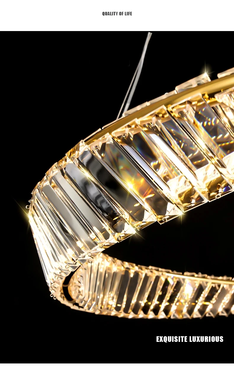 Modern Crystal Led Chandelier For Dining Room Living Room Kitchen Bedroom Ceiling Pendant Lamp Gold Remote Control Hanging Light