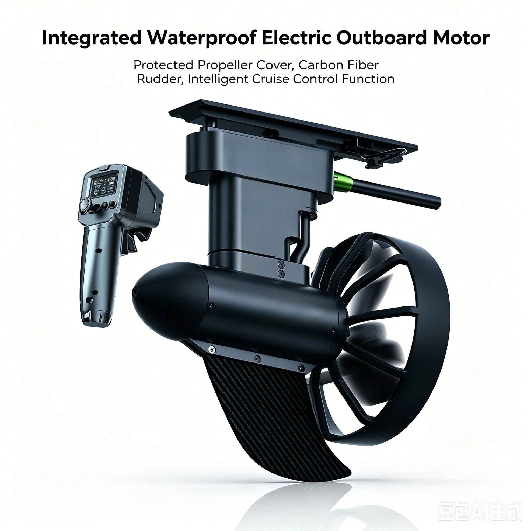 12V 24V Brushless Kayak Trolling Motor Wireless Remote Electric Underwater Propulsor for SUP Fishing Kayak Touring