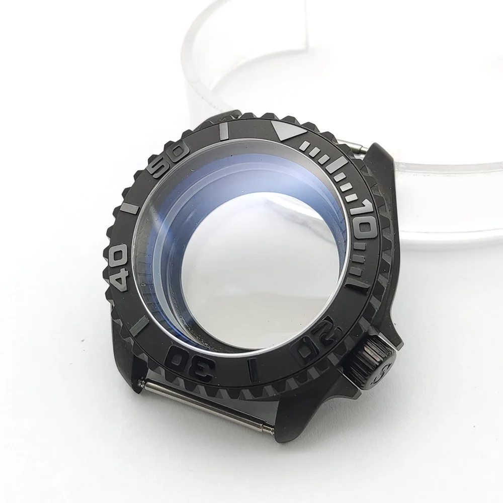 Casing tahan air baja tahan karat 41MM untuk mesin jam NH35 36 70, penutup kaca safir