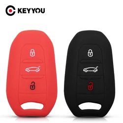 KEYYOU For Peugeot C6 508 C5 C3 508 2008 3008 C4 Aircross Picasso Grand Remote Silicone Car Key Cover Case 3 Buttons