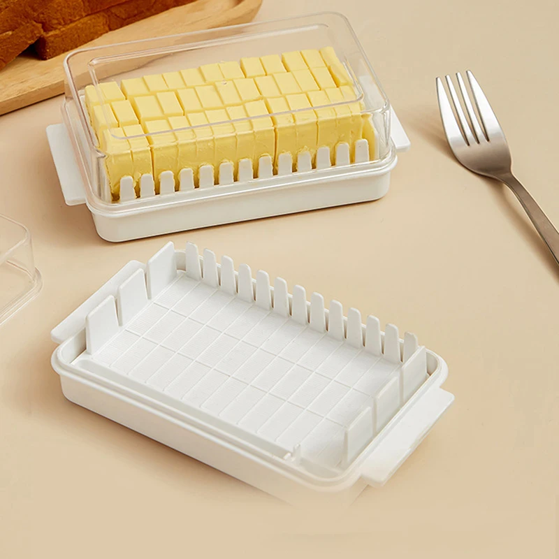 Caja de almacenamiento con tapa para cortador de queso y mantequilla, contenedor de mantenimiento fresco, herramienta para hornear, cocina, hogar
