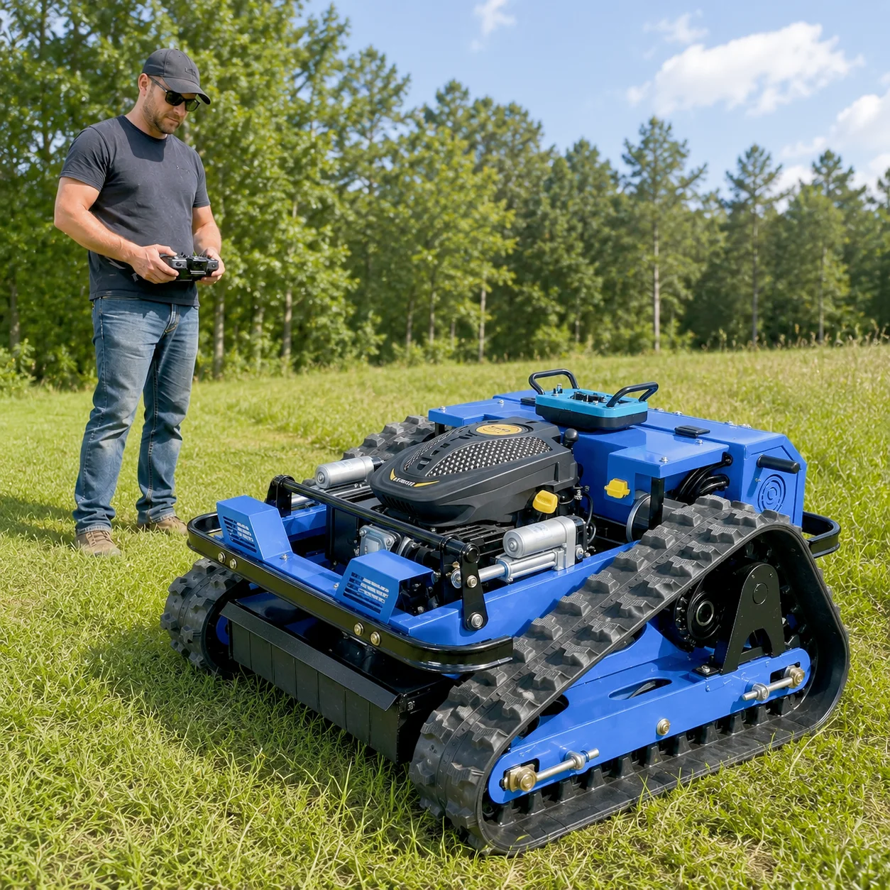 Custom Smart Remote Controlled Lawn Mower Customized Version All Terrain Grass Cutter for Garden Field Orchard