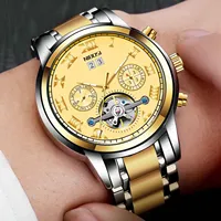 NIBOSI Automatic Mens Watches Chronograph Fashion Brand Luxury Mechanical Watch Men Casual Waterproof Clock Relogio Masculino