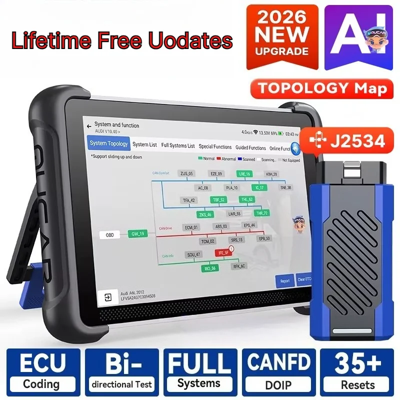 892BT PRO J2534 DOIP CANFD ECU Coding Topology Mapping System-wide Bidirectional Professional OBD2 Scanner AI