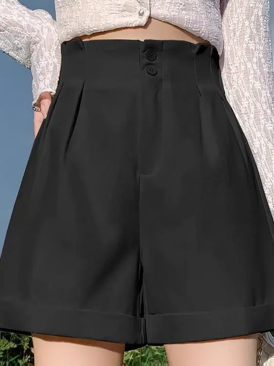 

Женские повседневные брюки-кюлоты с высокой талией, модные универсальные шорты для весны и лета, тонкие шорты-хотпэнты, брюки для отдыха