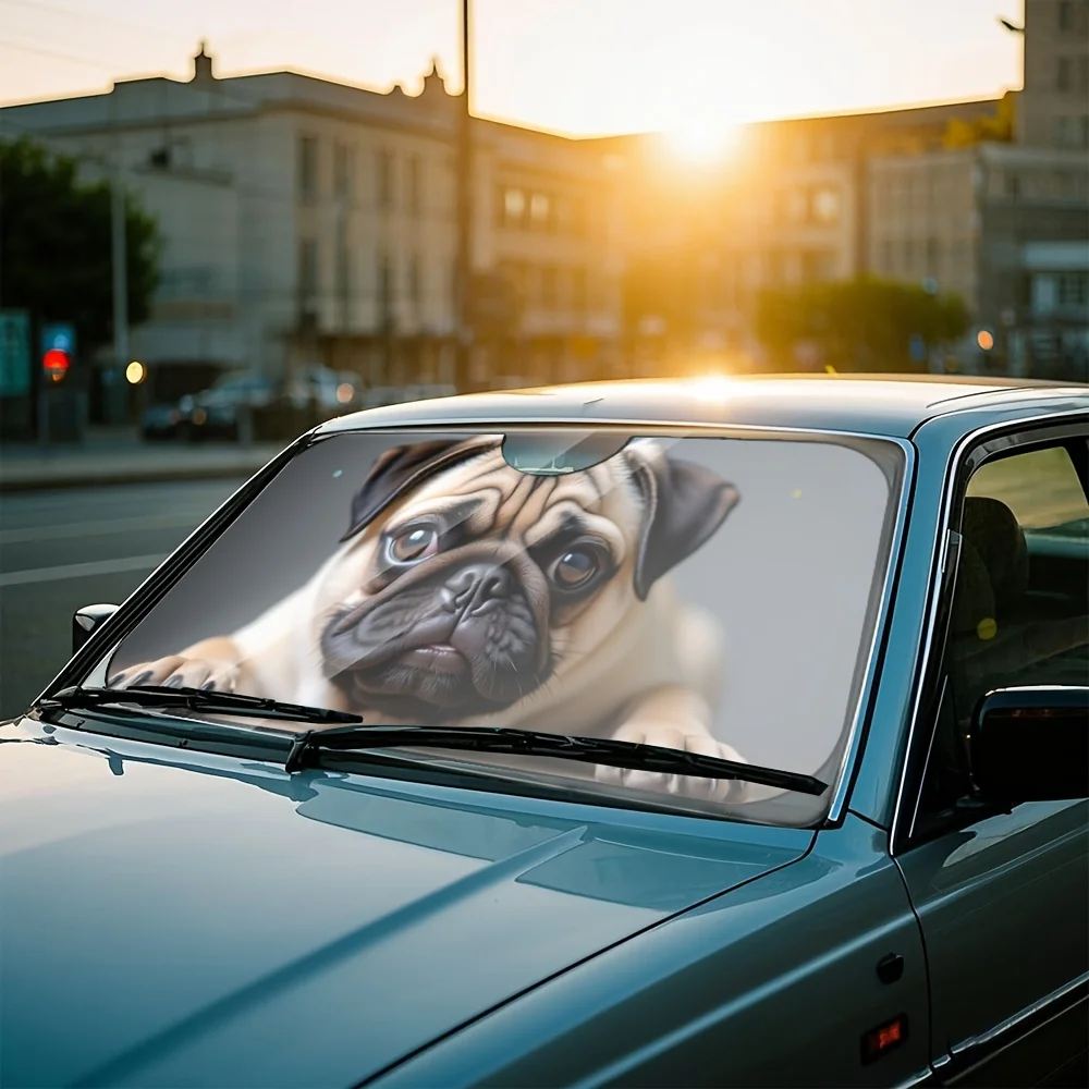 

1 шт. складной солнцезащитный козырек на лобовое стекло автомобиля для мопса - отражатель УФ-лучей и теплоблокирующий защитный козырек с легкой установкой Fo