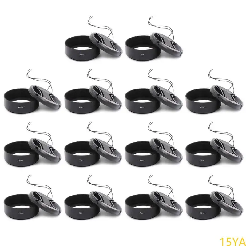 

15YA 37mm-82mm Metal Lens Hood Cylinder for Photography and Videography