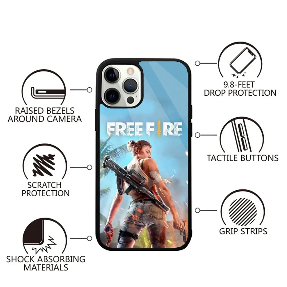 Game F-Free Fire Phone Case Strong Magnetic For IPhone 15,14,13,Pro,Max,Plus,11,12,Mini For Magsafe Wireless Charging