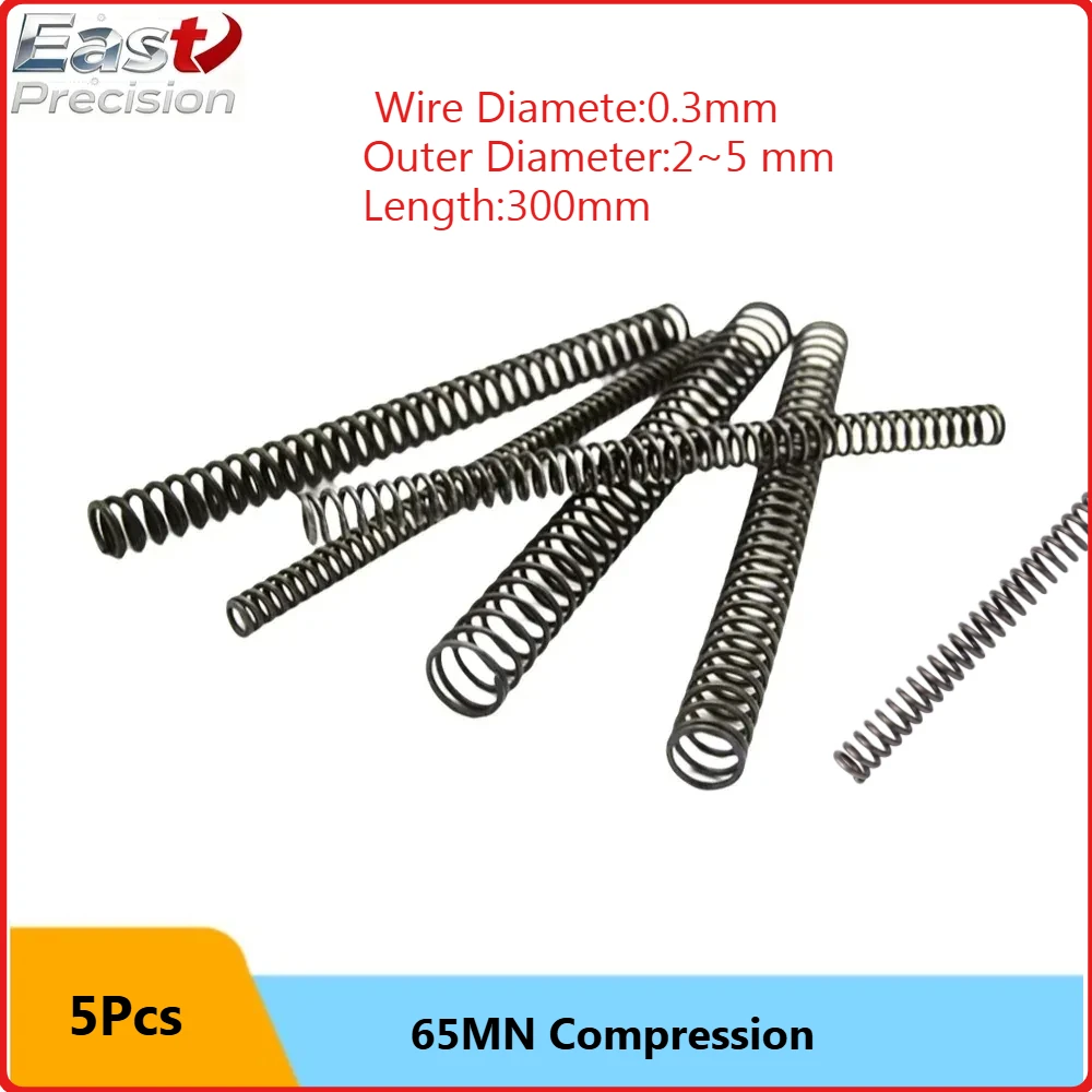 Wire Diameter 0.3 Outer Diameter 2-5 Length 300mm High Pressure Spring Compression, Return