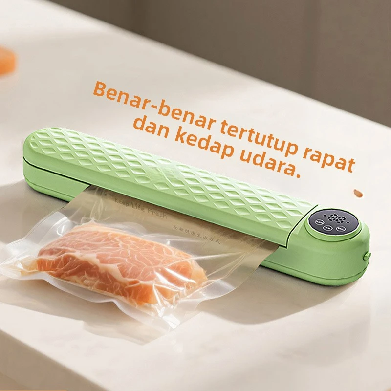 HUIBAOGE Vacuum sealer for home use, automatic air extraction food bag sealer, dual-use for dry and wet food, mini plastic