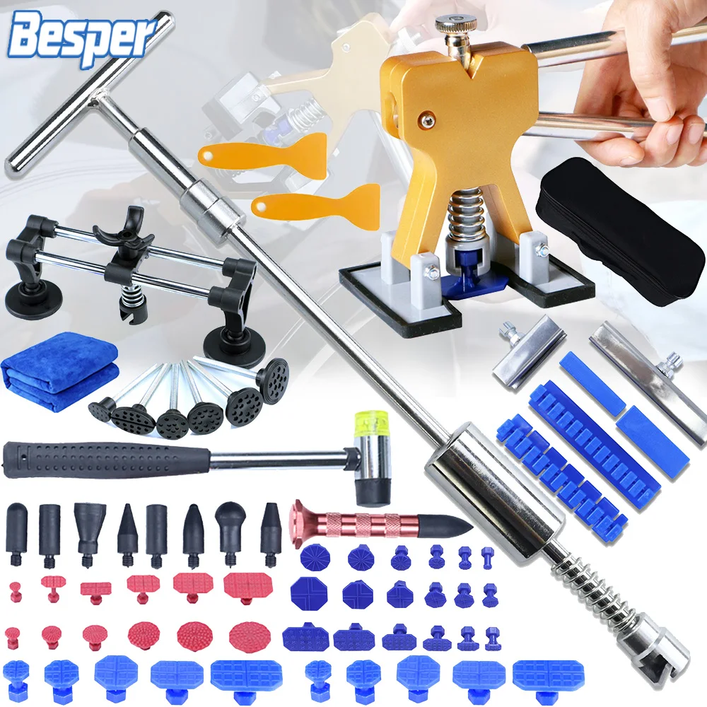 

71/54/18PCS Auto Dent Repair Tools Body Sheet Metal Paintless Dent Plastic Puller T-Dent Pull Set Car Hail Pit Removal Tool