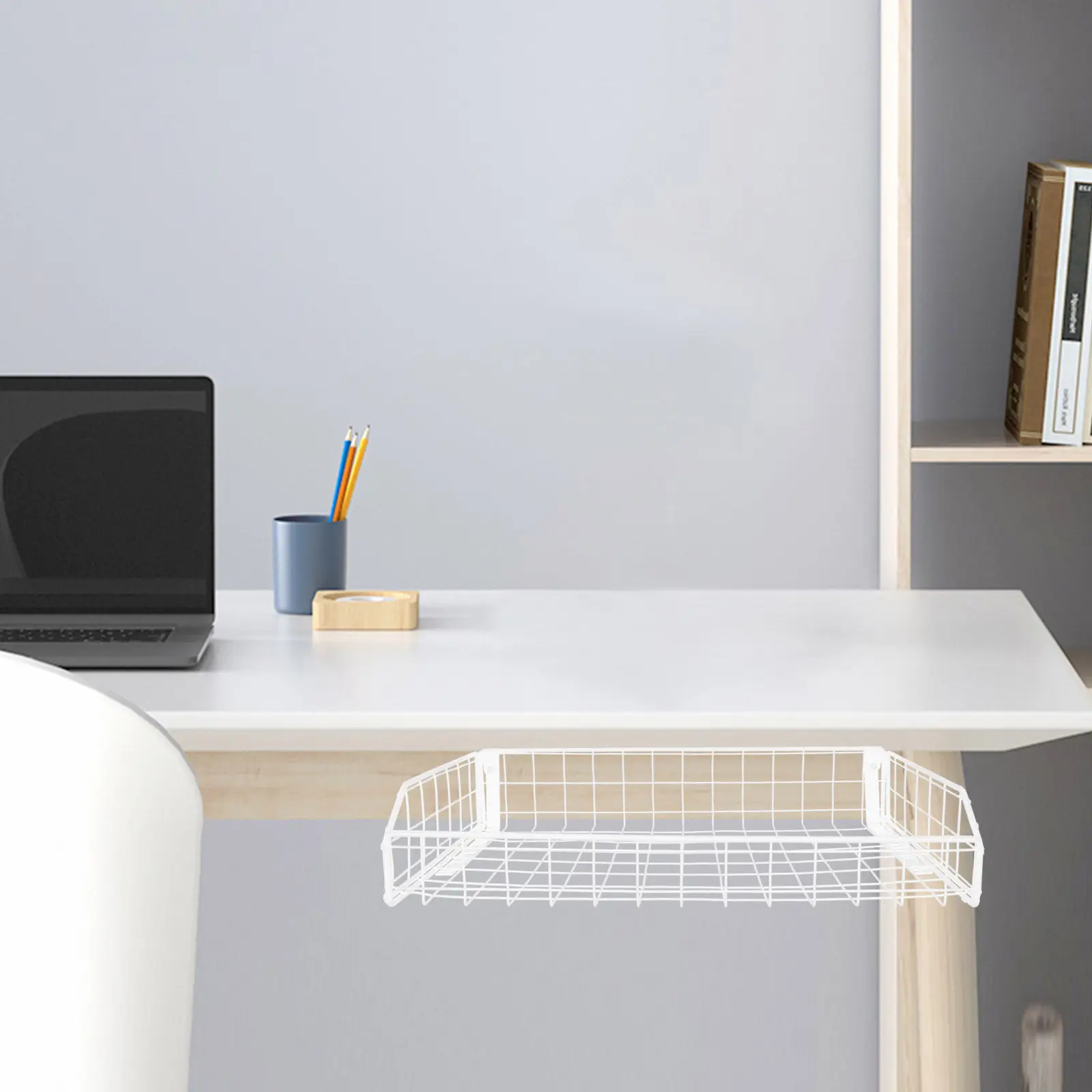 

Heavy-Duty Under Desk Cable Management Tray Metal Wire Organizer Rack for Desk Cord Management Power Strip Storage and Cable