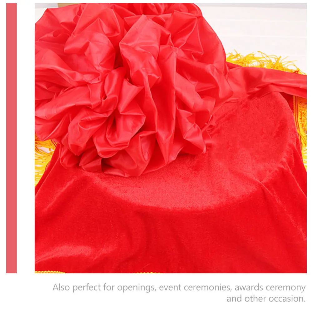

Ribbon Cutting Red Cloth Flower Ball nament 25cm Decorative Iron Ceremonies Tray Ribbon Cutting Flower Ball Decor Storage Plate