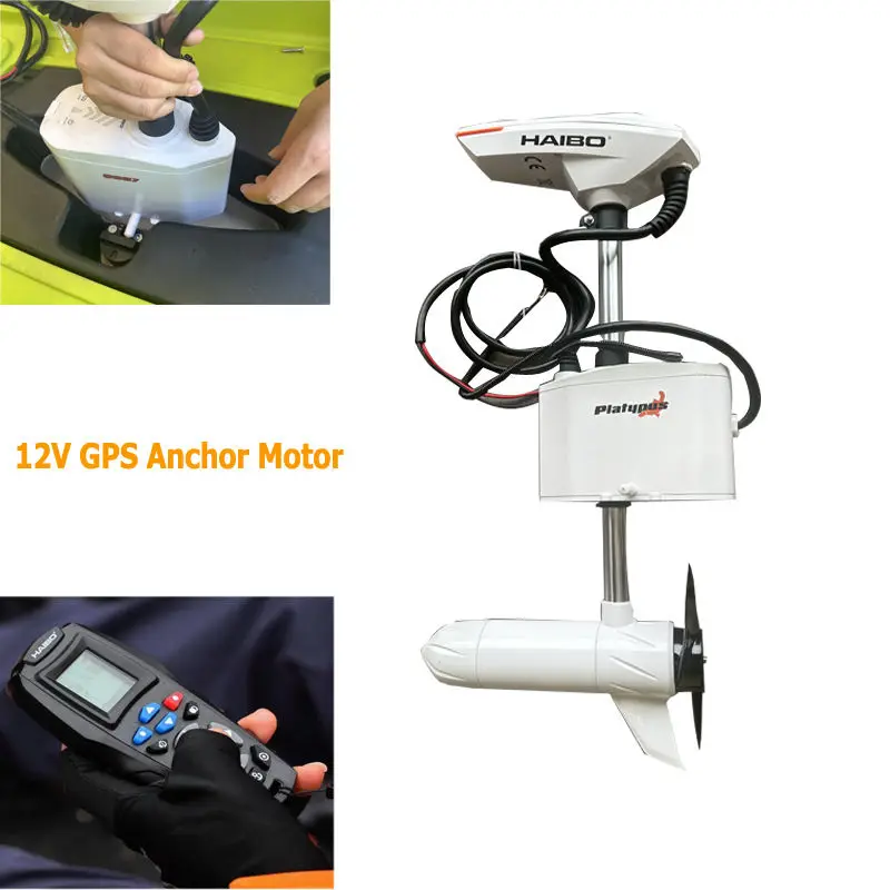 Electric Trolling Motor for Fin Pedal Drive Motorized Kayak 34LBS 12V Q007 GPS Anchor Remote Control Engine for Sea Canoe Boat