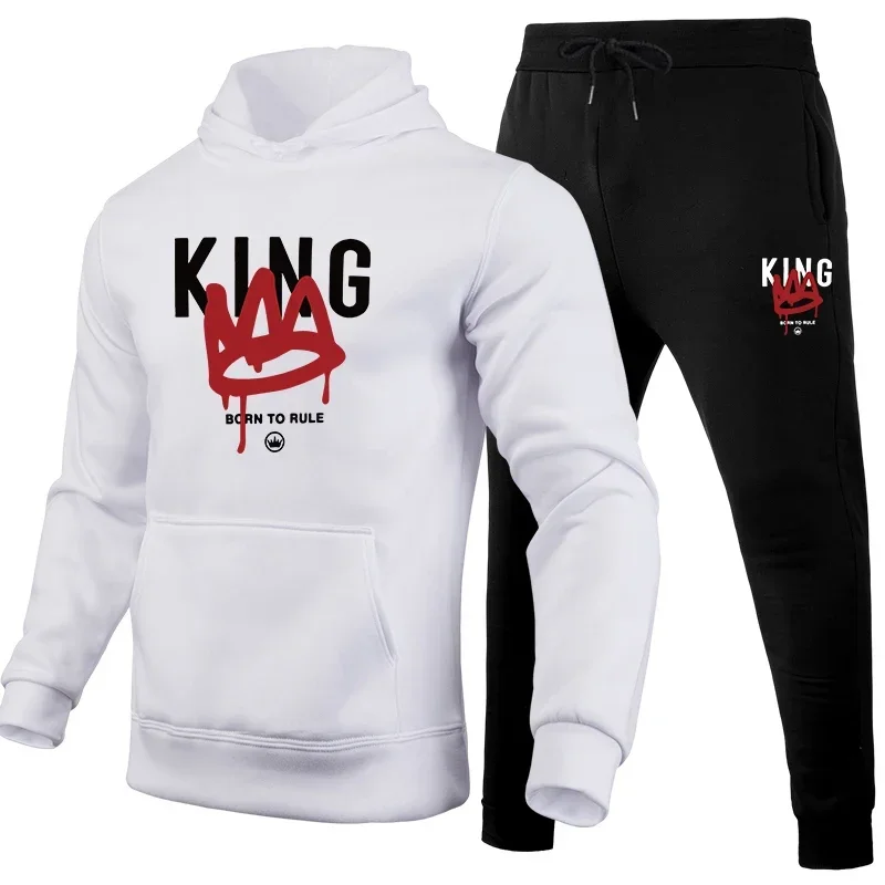 Autumn and winter men's sportswear sets, sportswear pants sets, casual sportswear, men's jogging, family wear with caps