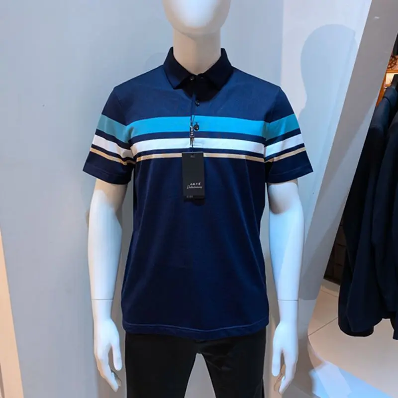 

Повседневная модная футболка с коротким рукавом для мужчин, новая летняя коллекция, футболка с воротником на пуговицах, стандартный крой, для повседневной носки