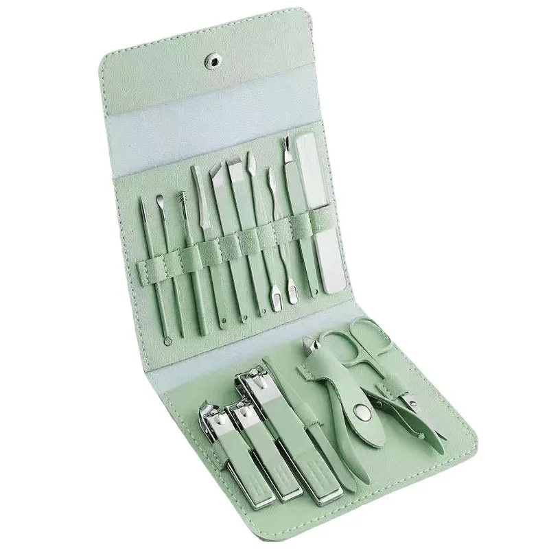 Manicure Set 16 in 1 Stainless Steel, Nail Clippers Scissors Pedicure Tools Kit - Portable Travel Grooming Kit for Men and Women