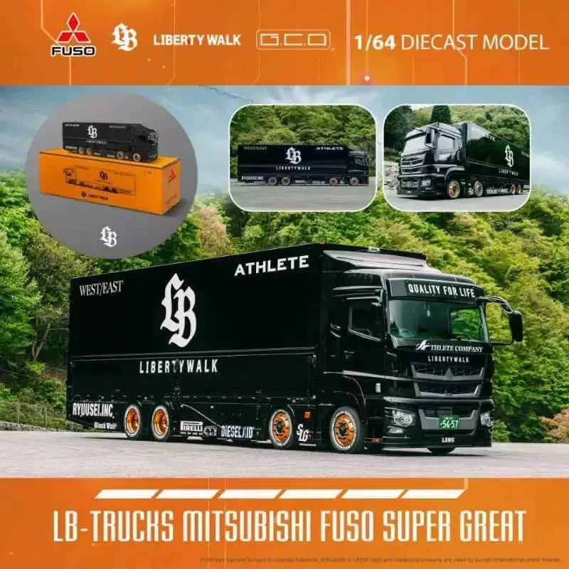 GCD 1:64 FUSO silueta LBWK Mitsubishi motores Lightning Wing camión simulación aleación Die-cast coche modelo colección regalo juguete