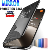 Luxury Mirror Flip Phone Case For Xiaomi mi 14T 13T 12T 12S 11T 10T Pro Cases For Xiaomi mi 14 13 12 Pro 11 lite Funda Cover